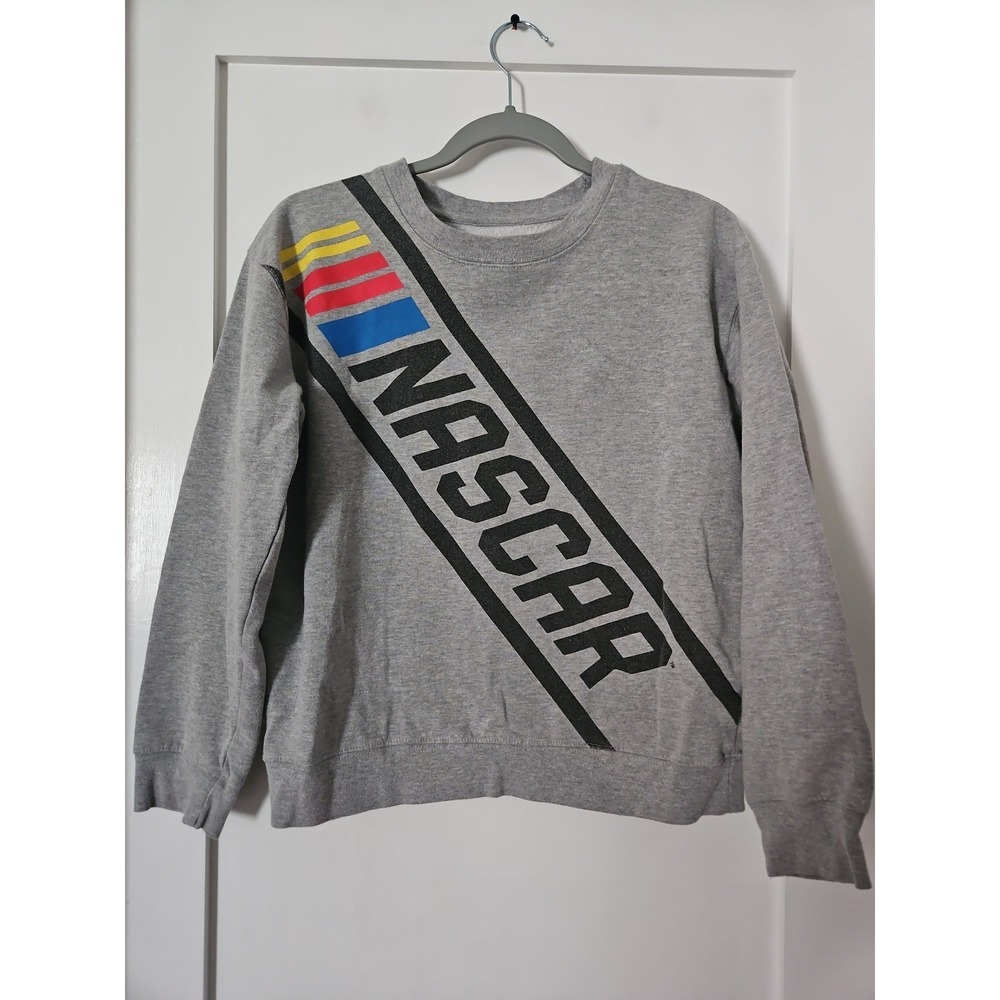 NASCAR Gray Crewneck Racing Graphic Sweatshirt‎ M